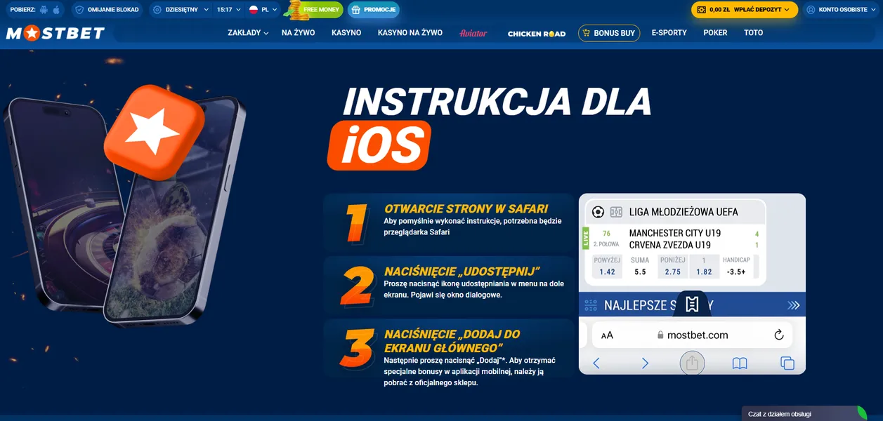 Mostbet dla użytkowników iOS (Apple)